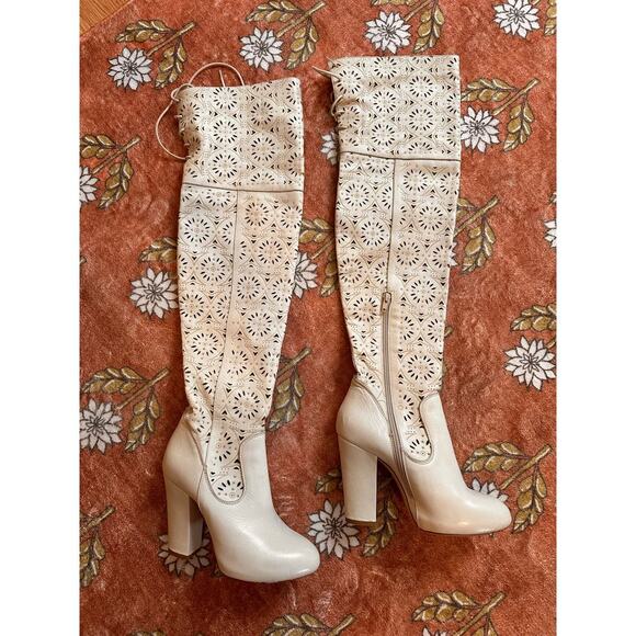 L'Estrosa Shoes - L'Estrosa Vero Cuoio Over The Knee Italian Leather Boots Size 38